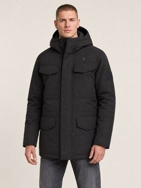 G-Star MENs Vodan Padded Hooded BLACK Parka MEDIUM Offers Welcome